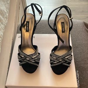 Black Rhinestone Nine West Heels